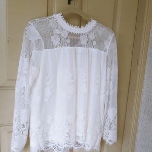 NWT gorgeous Ultra Pink lace top